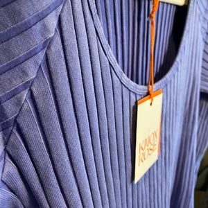 Knox Rose Women's Slim Fit Long Sleeve Ribbed T-Shirt in Purple